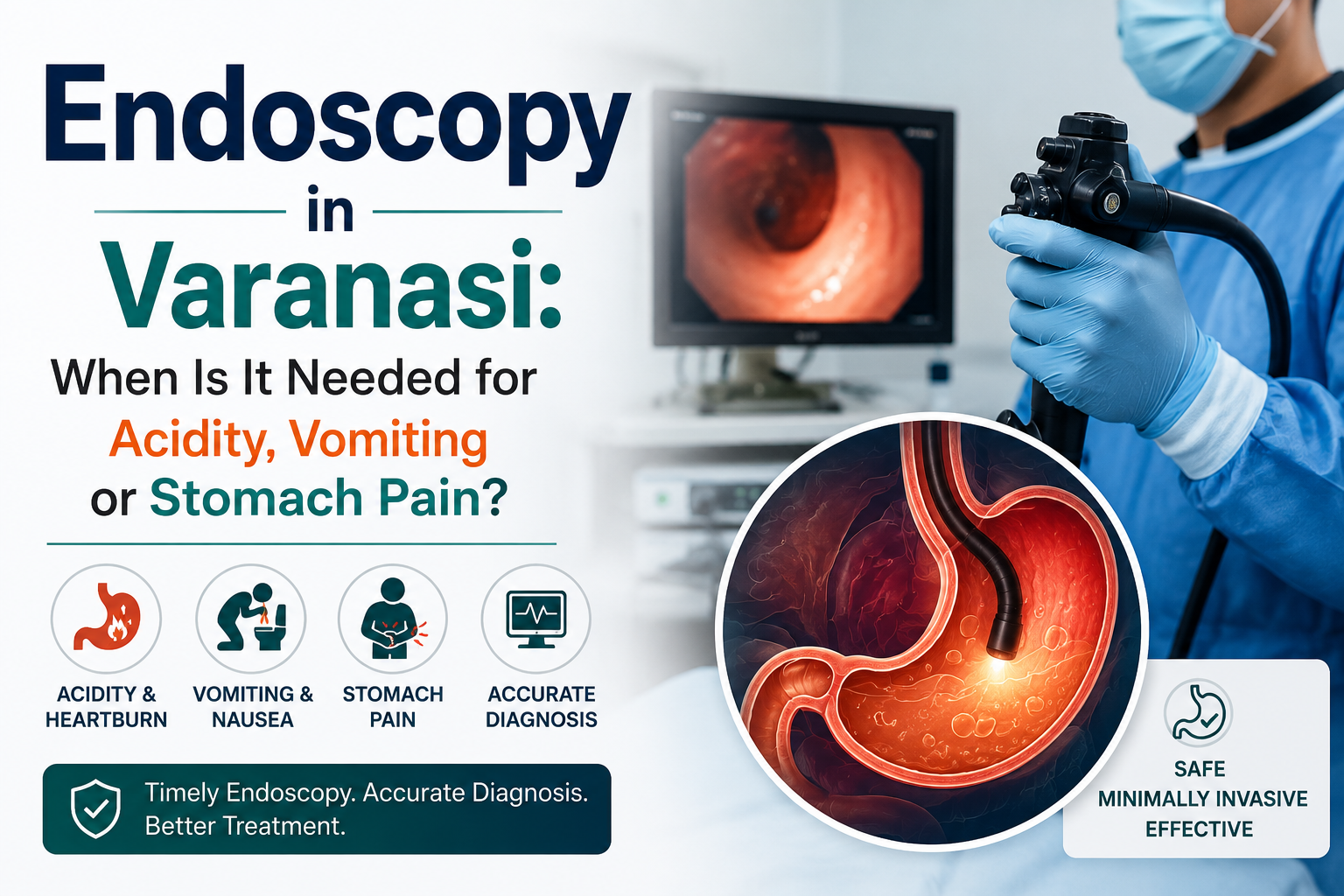 Endoscopy in Varanasi: When Is It Needed for Acidity, Vomiting or Stomach Pain?