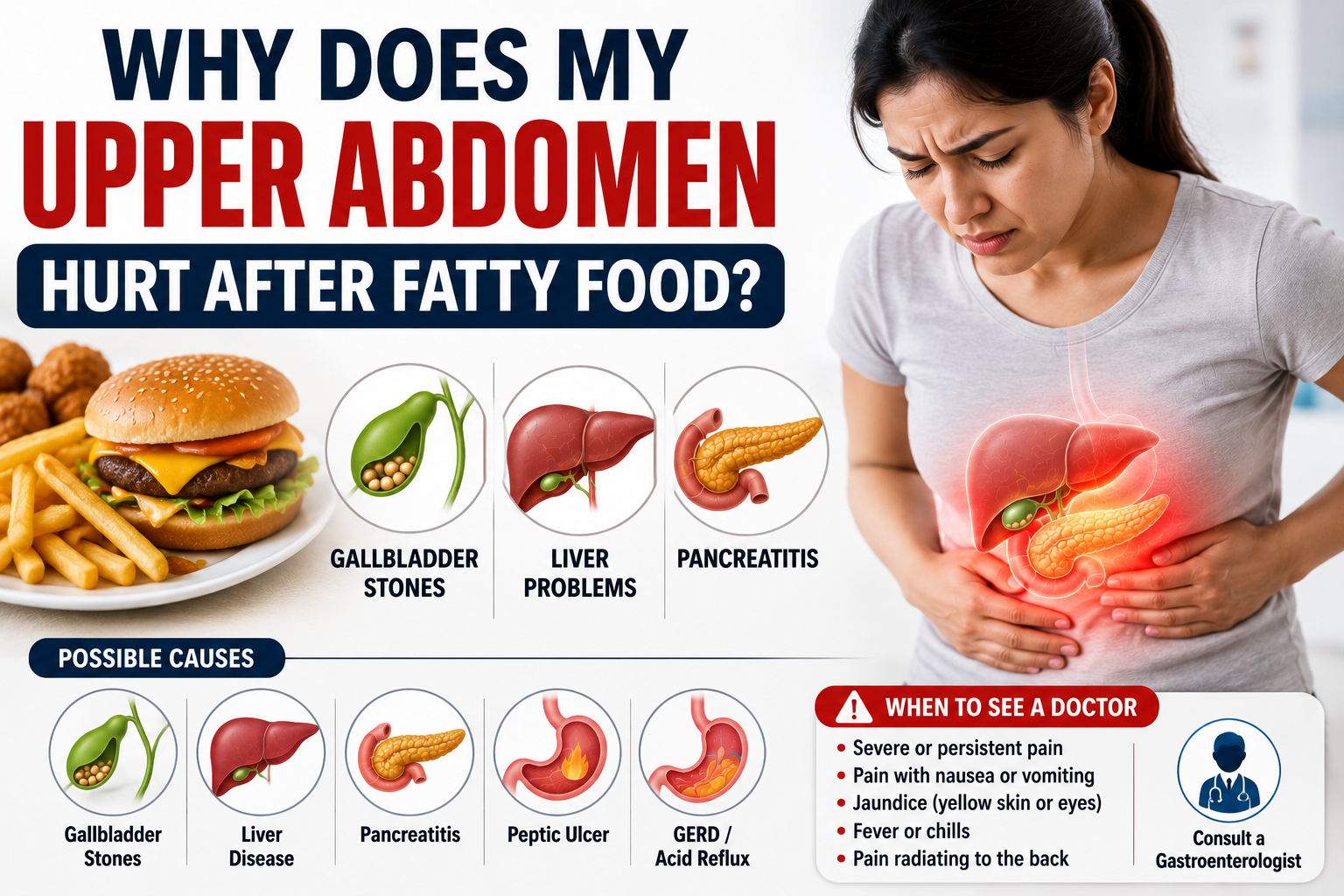 Why Does My Upper Abdomen Hurt After Fatty Food?