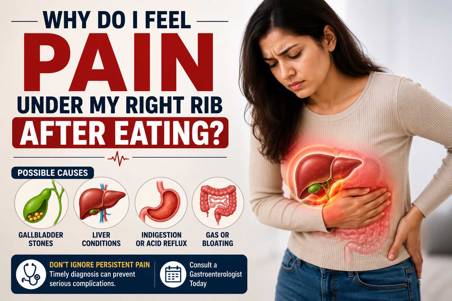 Why Do I Feel Pain Under My Right Rib After Eating?